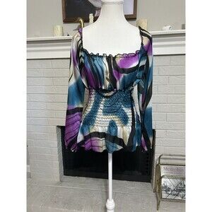 VTG 90s 00s Y2K Cheeky Fairy Zebra Womens Top Size Ruffle M